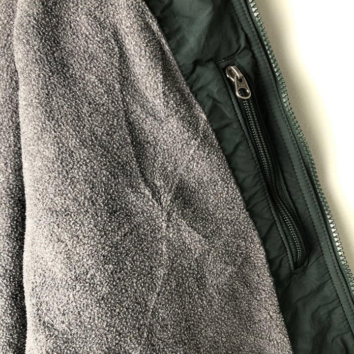 90s-00'S LLBean Men's Padded Puffer Jacket, Size L, Vintage Nylon green type Vintage Second Hand