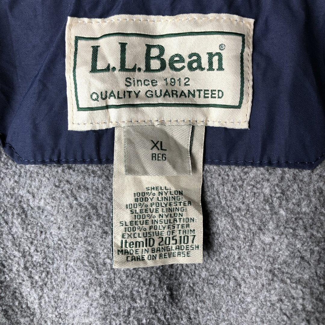 90s-00'S LLBean Men's XL Vintage Padded Puffer Jacket Nylon navy blue type Vintage Second Hand