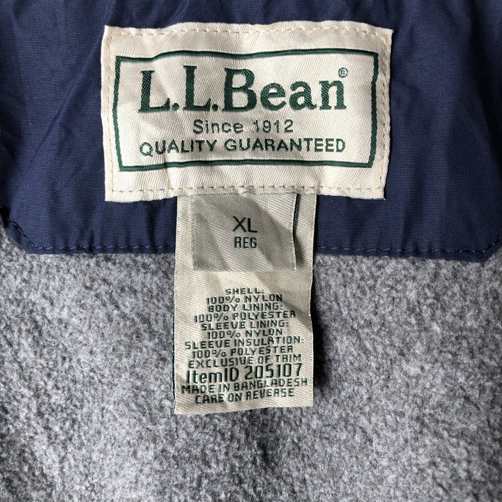 90s-00'S LLBean Men's XL Vintage Padded Puffer Jacket Nylon navy blue type Vintage Second Hand