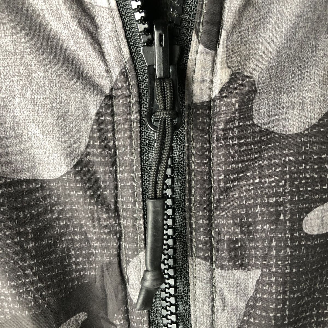 The North Face Camouflage Pattern Fleece Reversible Puffer Jacket (Men's Size L) polyester gray type Vintage Second Hand