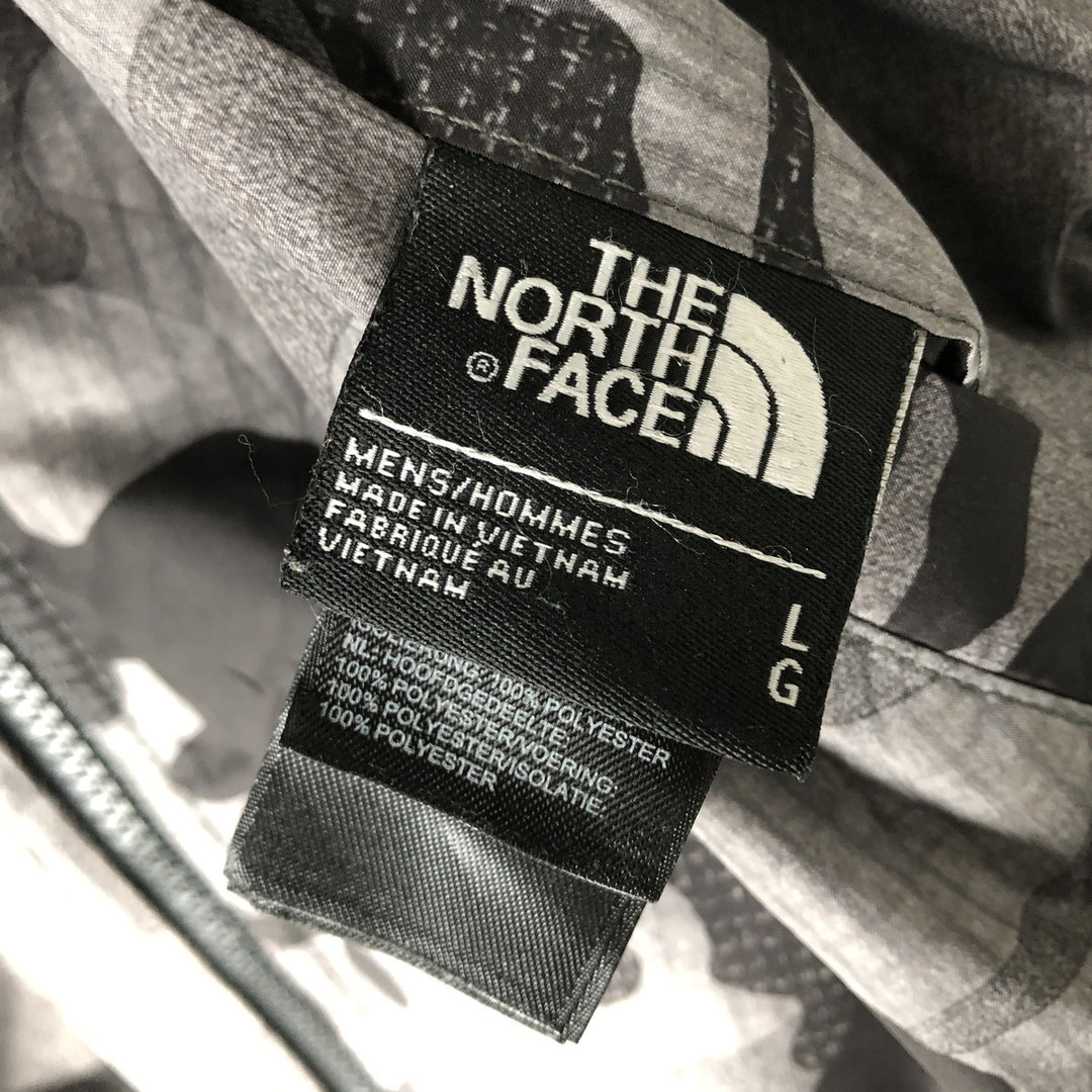 The North Face Camouflage Pattern Fleece Reversible Puffer Jacket (Men's Size L) polyester gray type Vintage Second Hand
