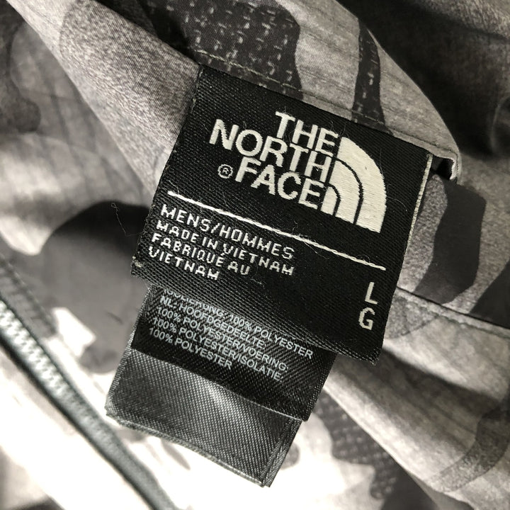 The North Face Camouflage Pattern Fleece Reversible Puffer Jacket (Men's Size L) polyester gray type Vintage Second Hand