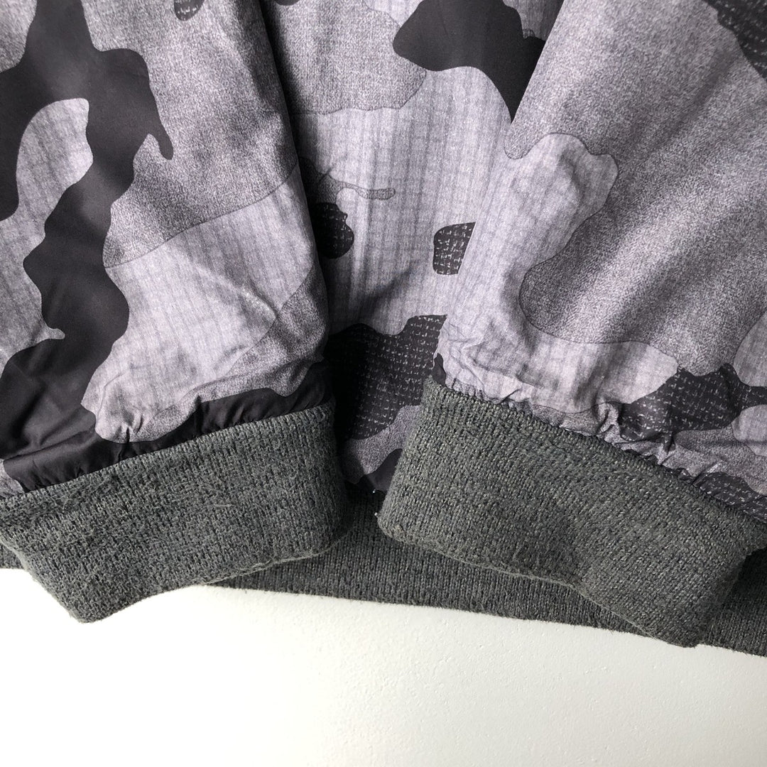 The North Face Camouflage Pattern Fleece Reversible Puffer Jacket (Men's Size L) polyester gray type Vintage Second Hand