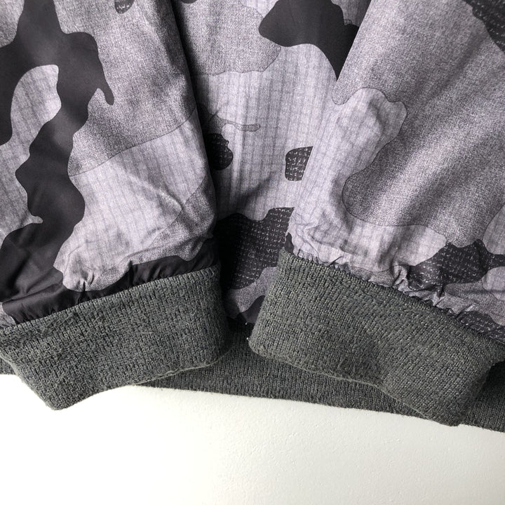 The North Face Camouflage Pattern Fleece Reversible Puffer Jacket (Men's Size L) polyester gray type Vintage Second Hand