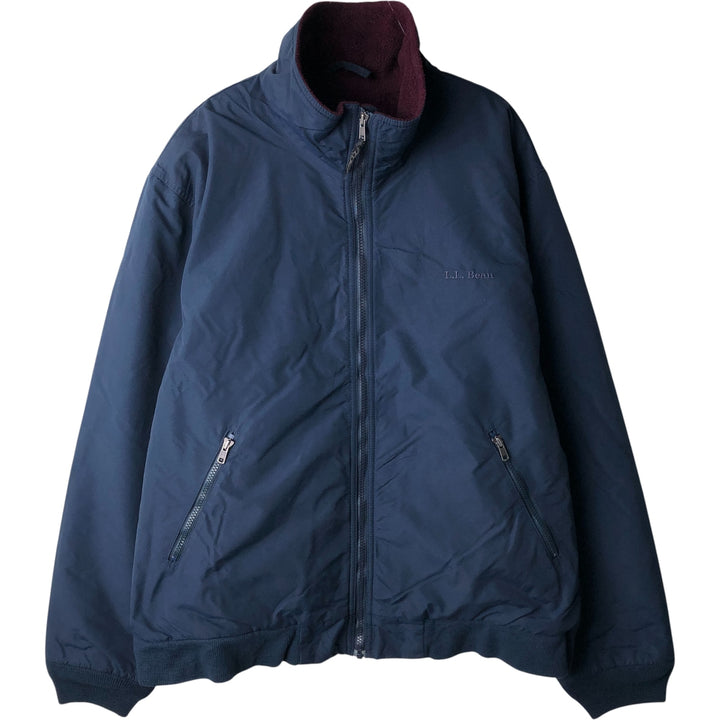 90s-00'S LLBean Men's XL Vintage Padded Puffer Jacket Nylon navy blue type Vintage Second Hand
