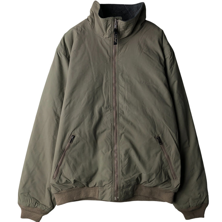 90s-00'S LLBean Vintage Padded Puffer Jacket, Men's Size Medium Nylon Beige type Vintage Second Hand