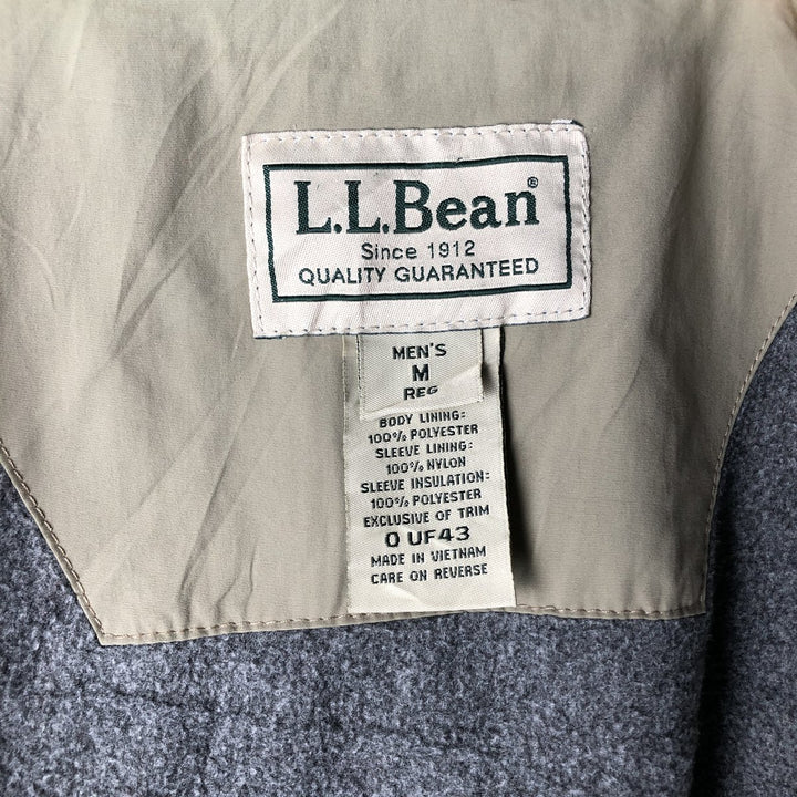 90s-00'S LLBean Vintage Padded Puffer Jacket, Men's Size Medium Nylon Beige type Vintage Second Hand