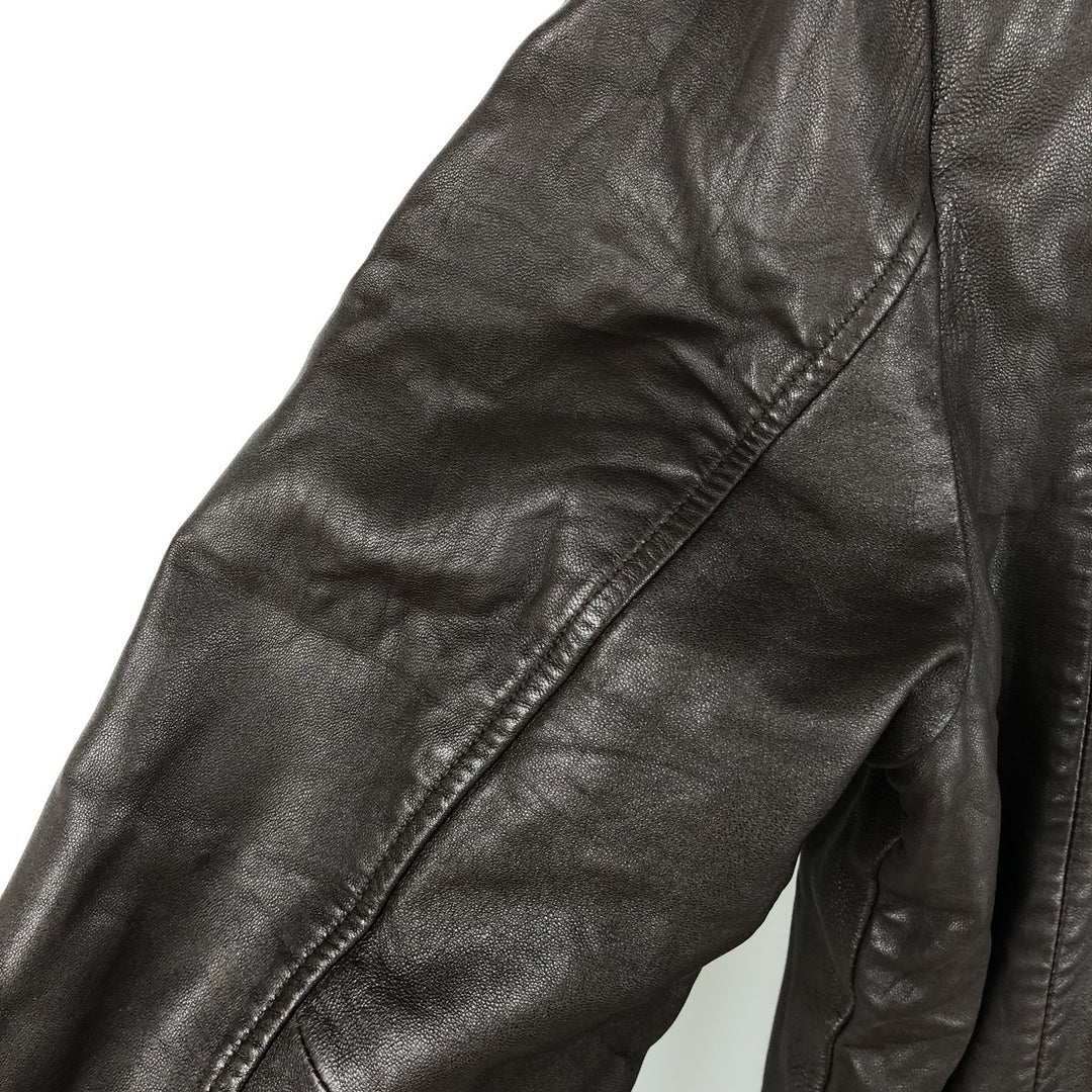 Calvin Klein swing-top leather jacket, men's size M genuine leather brown type Vintage Second Hand