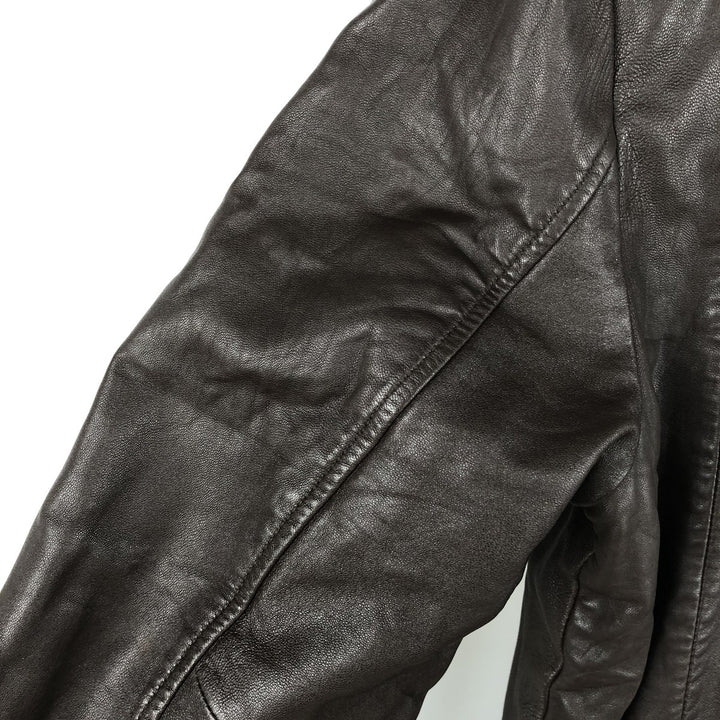 Calvin Klein swing-top leather jacket, men's size M genuine leather brown type Vintage Second Hand