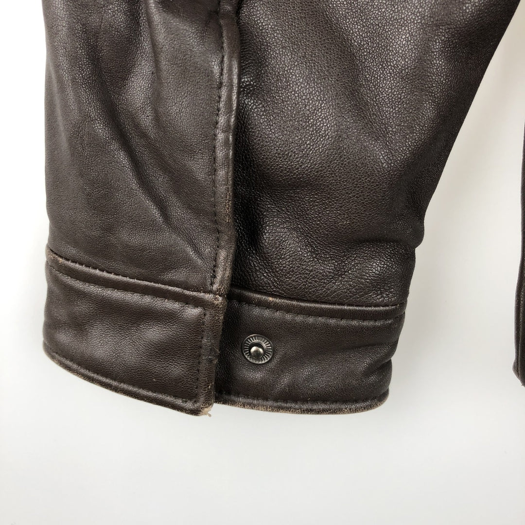 Calvin Klein swing-top leather jacket, men's size M genuine leather brown type Vintage Second Hand