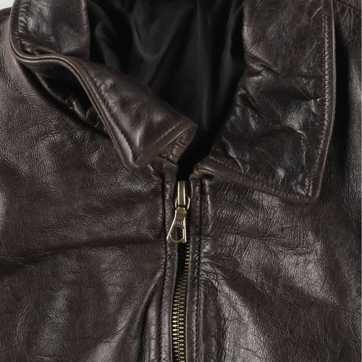 VENT COUVERT Swing Top Leather Blouson, Men's Size M unclear brown type Vintage Second Hand