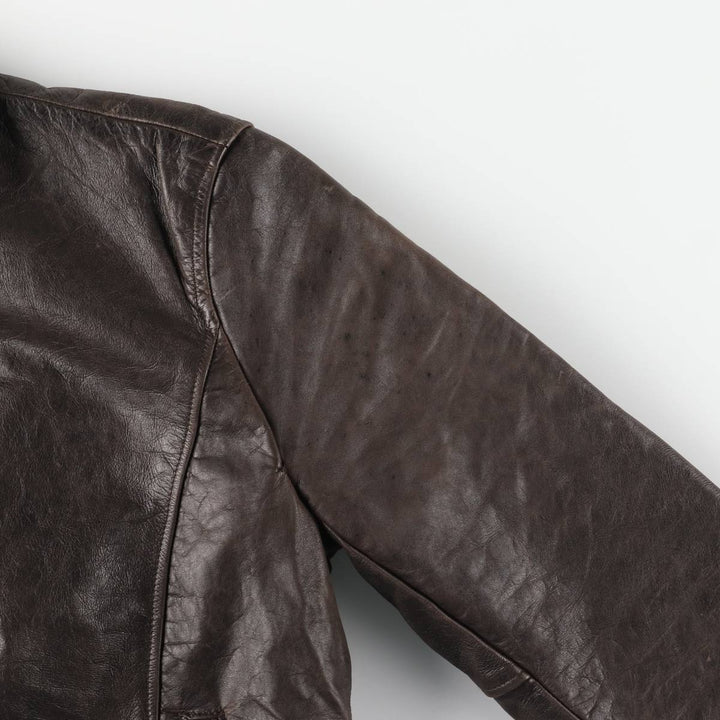 VENT COUVERT Swing Top Leather Blouson, Men's Size M unclear brown type Vintage Second Hand