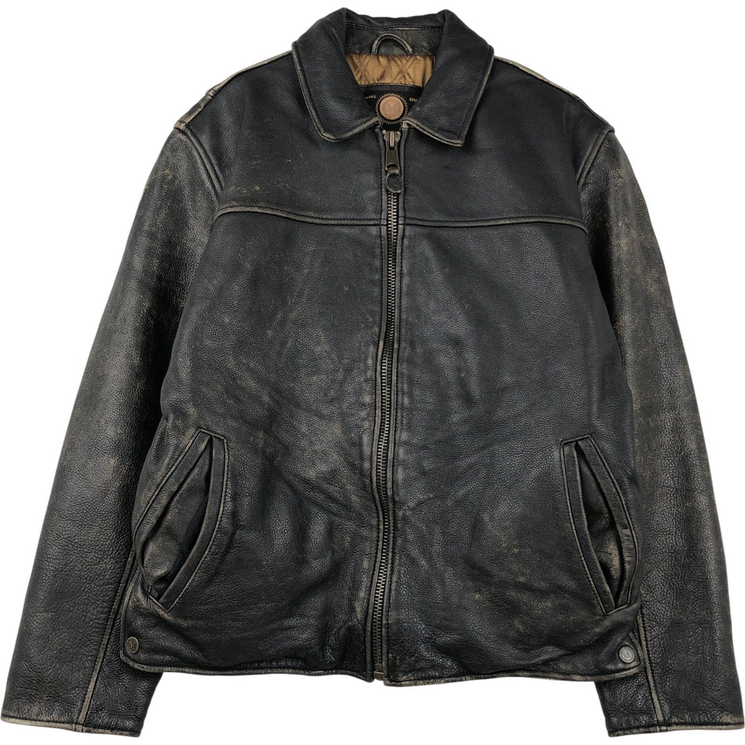 ANDREW MARC NEW YORK Swing Top Style Padded Leather Blouson, Men's Size M (approx.) genuine leather black type Vintage Second Hand