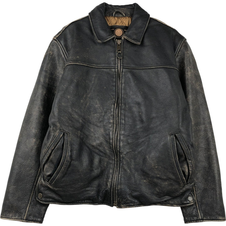 ANDREW MARC NEW YORK Swing Top Style Padded Leather Blouson, Men's Size M (approx.) genuine leather black type Vintage Second Hand