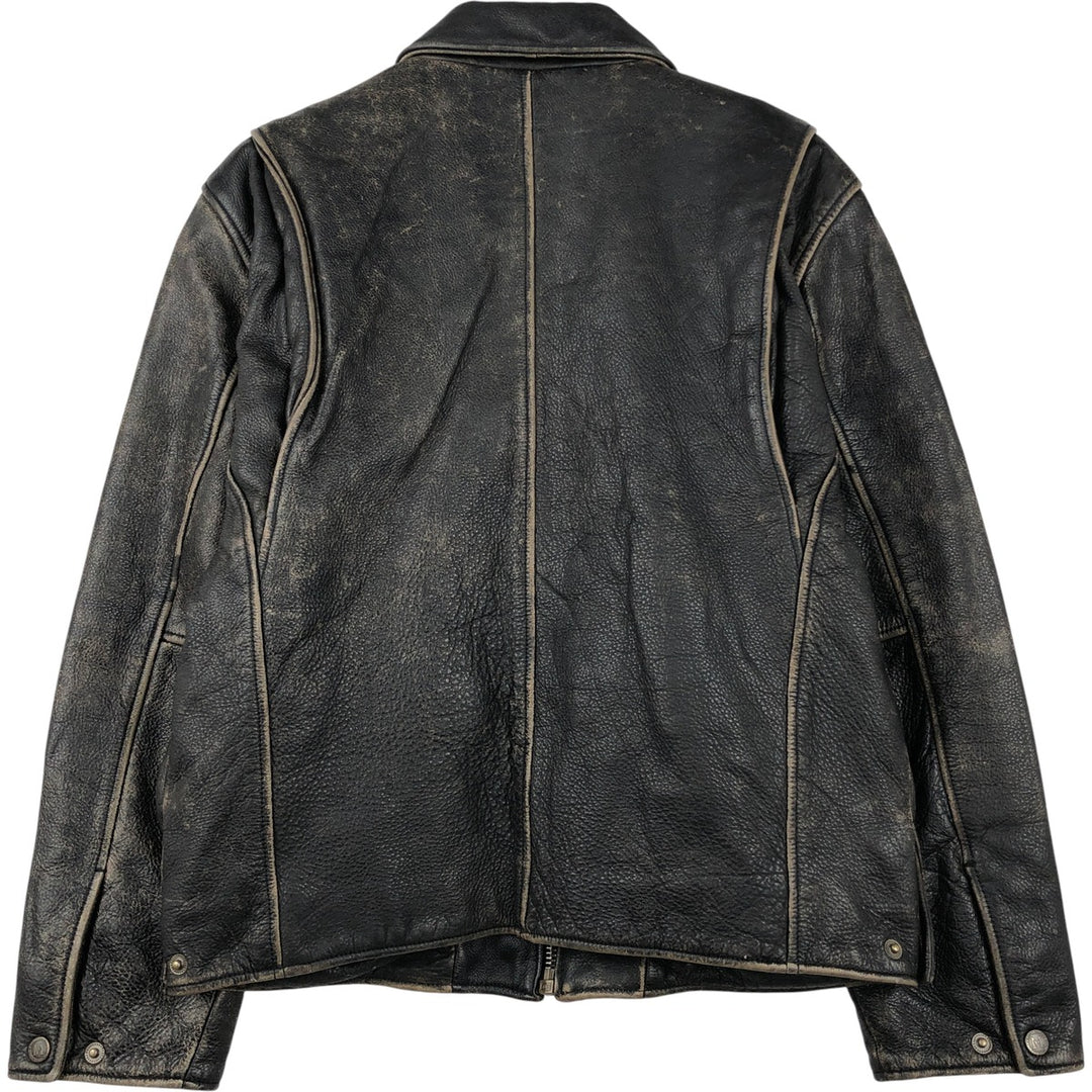 ANDREW MARC NEW YORK Swing Top Style Padded Leather Blouson, Men's Size M (approx.) genuine leather black type Vintage Second Hand
