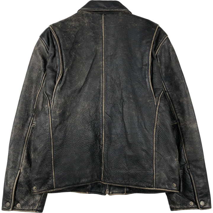 ANDREW MARC NEW YORK Swing Top Style Padded Leather Blouson, Men's Size M (approx.) genuine leather black type Vintage Second Hand