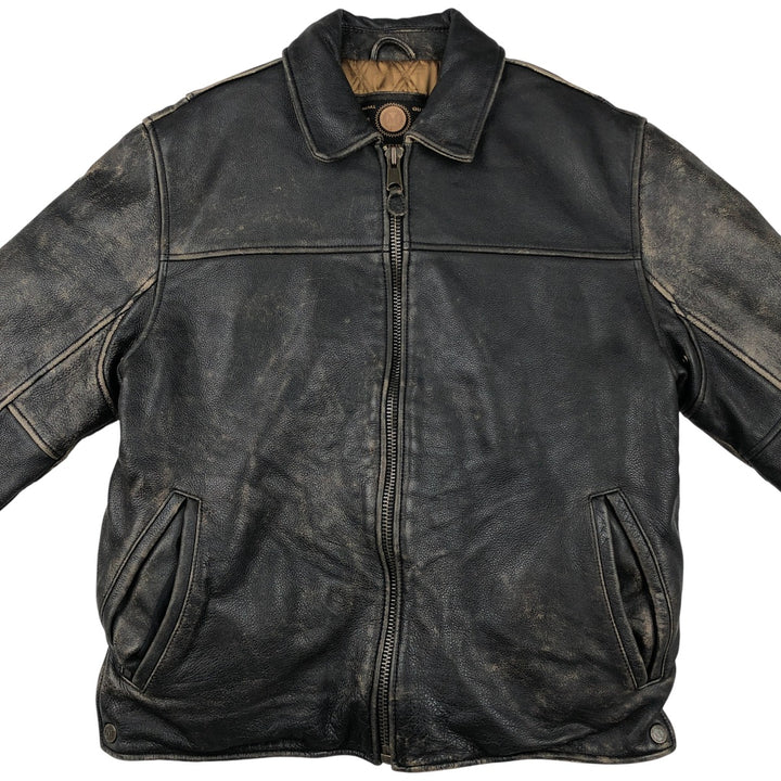 ANDREW MARC NEW YORK Swing Top Style Padded Leather Blouson, Men's Size M (approx.) genuine leather black type Vintage Second Hand
