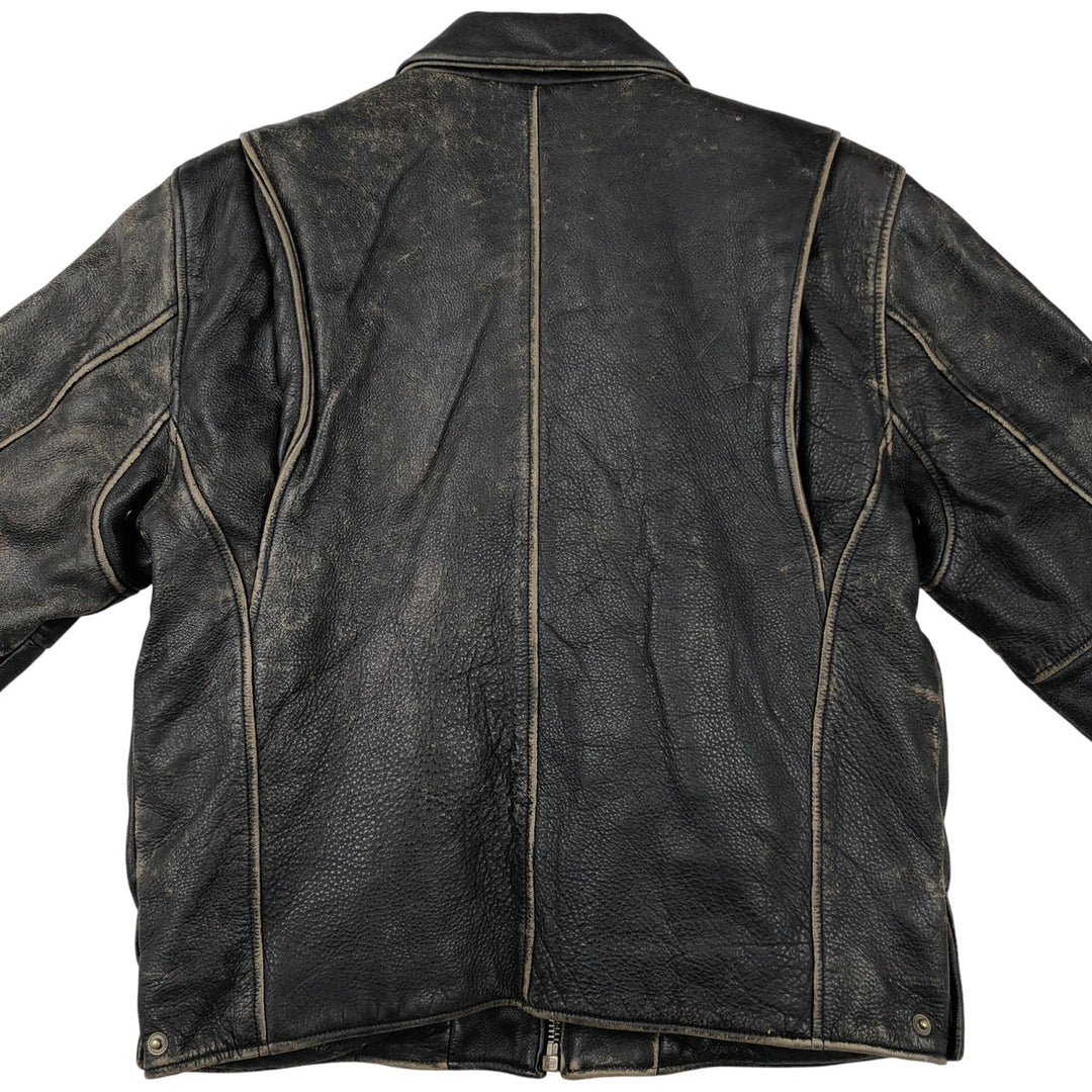 ANDREW MARC NEW YORK Swing Top Style Padded Leather Blouson, Men's Size M (approx.) genuine leather black type Vintage Second Hand