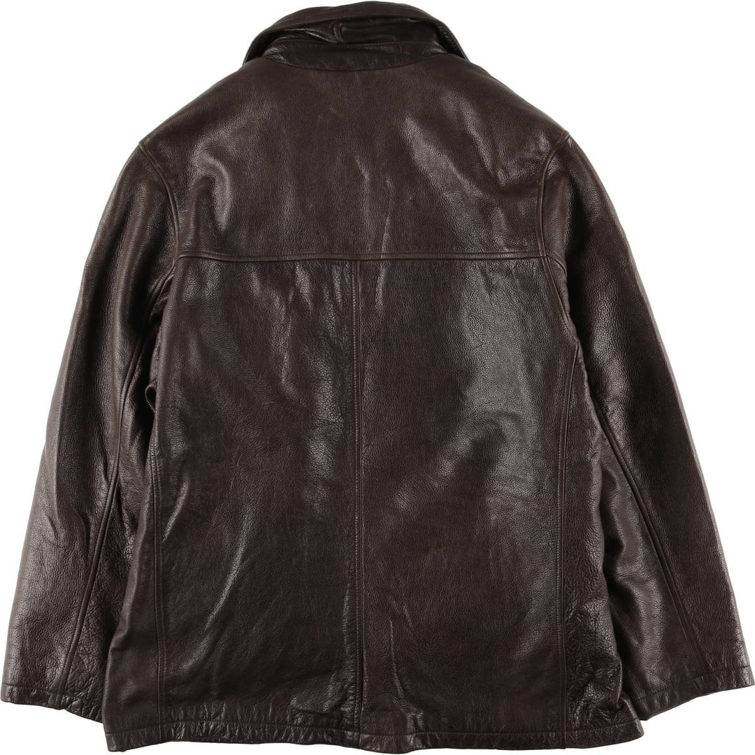 Wilsons Leather M. Julian Padded Leather Car Coat, Men's XL genuine leather brown type Vintage Second Hand
