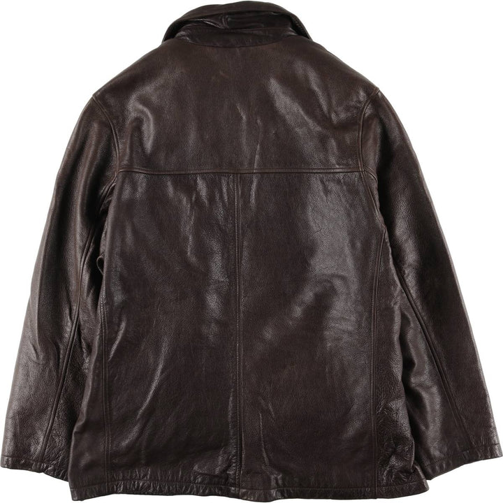 Wilsons Leather M. Julian Padded Leather Car Coat, Men's XL genuine leather brown type Vintage Second Hand