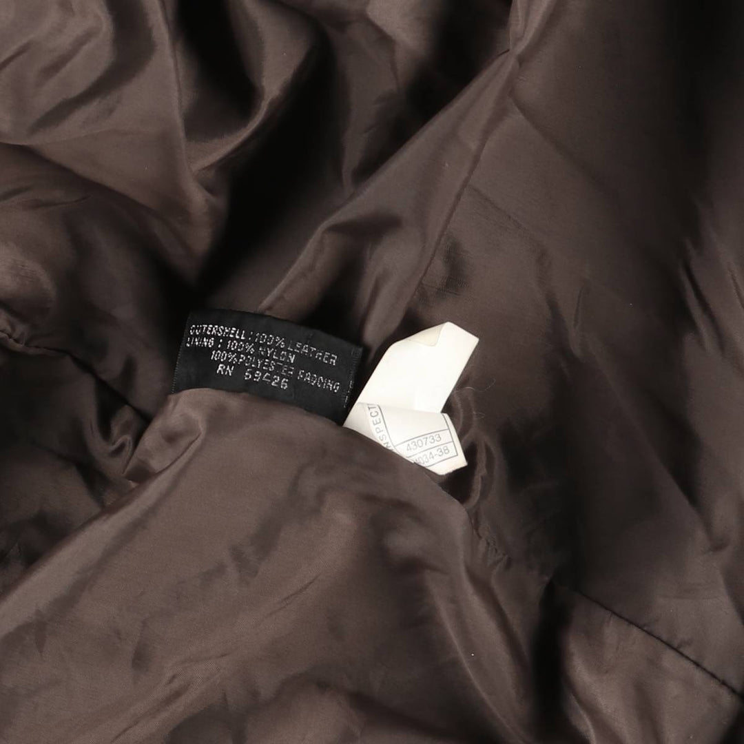 Wilsons Leather M. Julian Padded Leather Car Coat, Men's XL genuine leather brown type Vintage Second Hand