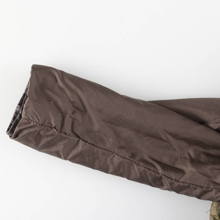 Wilsons Leather M. Julian Padded Leather Car Coat, Men's XL genuine leather brown type Vintage Second Hand