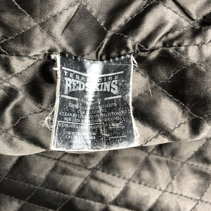 REDSKINS Padded Leather Car Coat, Men's Size XL genuine leather brown type Vintage Second Hand