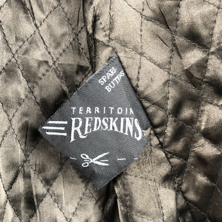 REDSKINS Padded Leather Car Coat, Men's Size XL genuine leather brown type Vintage Second Hand