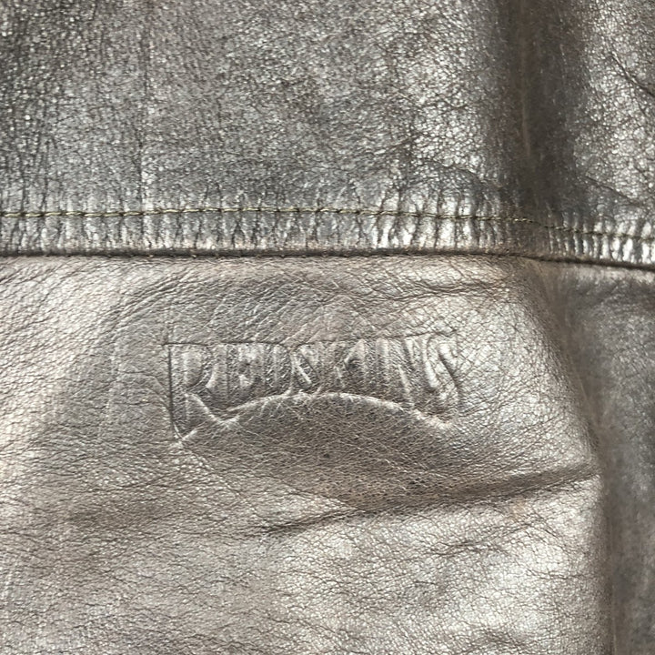 REDSKINS Padded Leather Car Coat, Men's Size XL genuine leather brown type Vintage Second Hand
