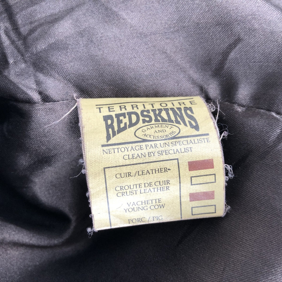 REDSKINS Padded Leather Blouson, Men's Size XL Genuine Leather Cowhide brown type Vintage Second Hand