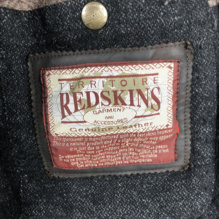 REDSKINS Padded Leather Blouson, Men's Size XL Genuine Leather Cowhide brown type Vintage Second Hand