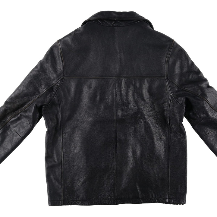 Wilsons Leather M.Julian Leather Car Coat, Men's Size L genuine leather black type Vintage Second Hand