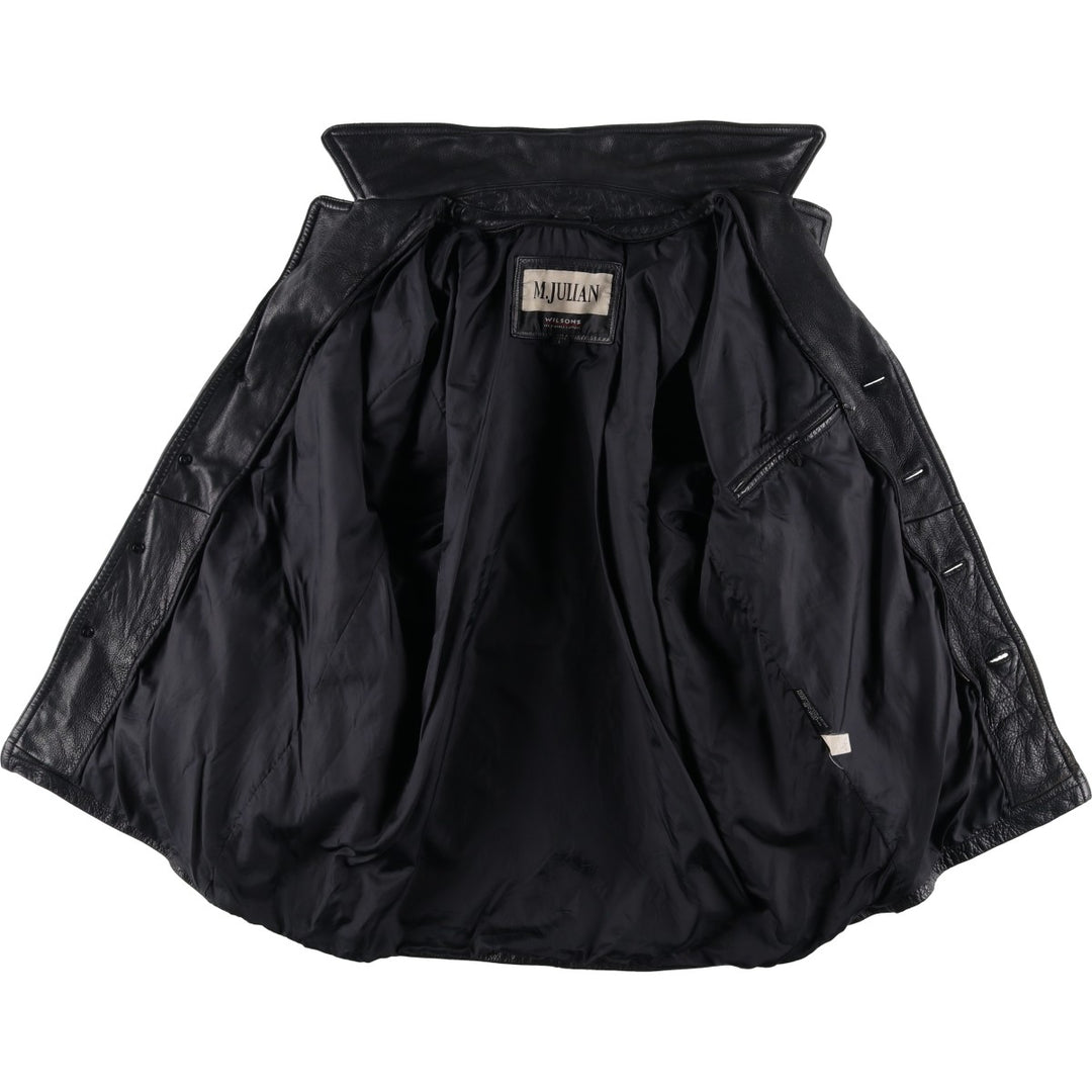 Wilsons Leather M.Julian Leather Car Coat, Men's Size L genuine leather black type Vintage Second Hand