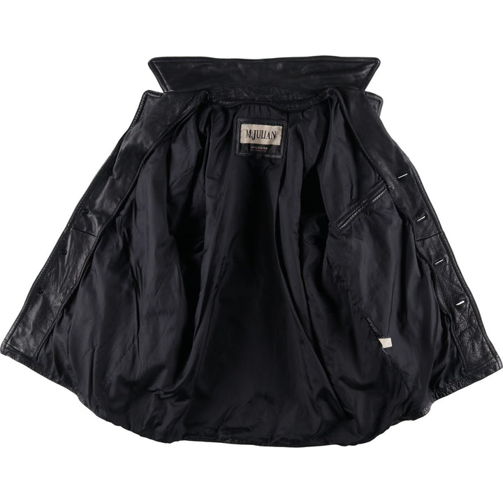 Wilsons Leather M.Julian Leather Car Coat, Men's Size L genuine leather black type Vintage Second Hand