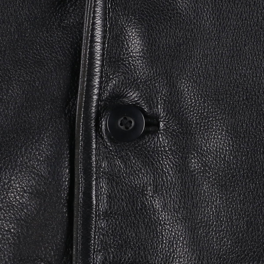 Wilsons Leather M.Julian Leather Car Coat, Men's Size L genuine leather black type Vintage Second Hand