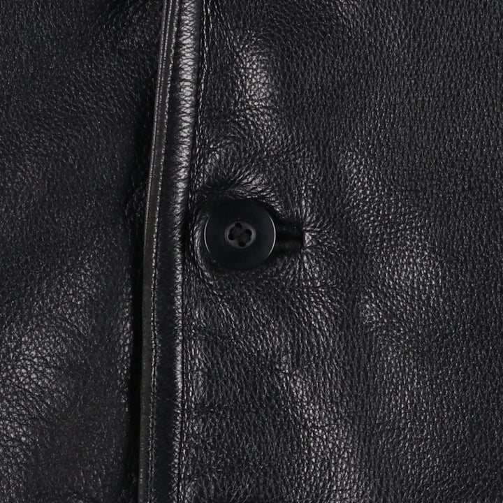 Wilsons Leather M.Julian Leather Car Coat, Men's Size L genuine leather black type Vintage Second Hand