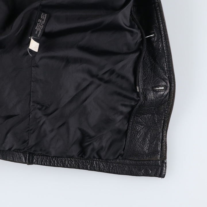 Wilsons Leather M.Julian Leather Car Coat, Men's Size L genuine leather black type Vintage Second Hand