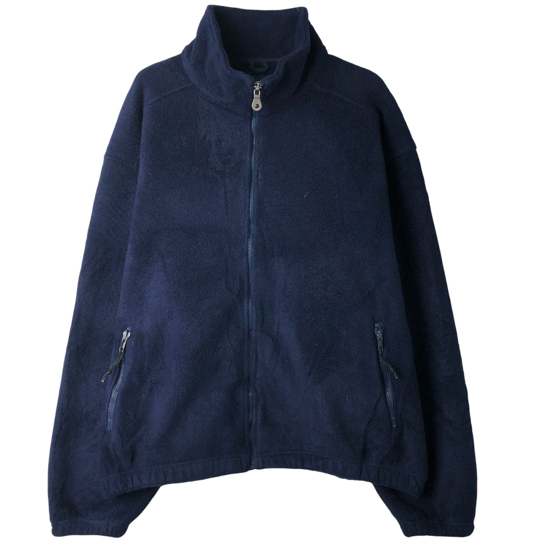 Vintage 80s-90'S Lands' End fleece jacket, made in the USA, size L, men's polyester navy blue type Vintage Second Hand