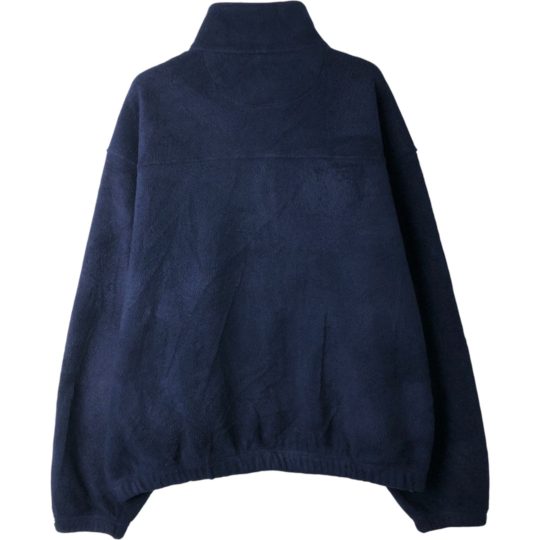 Vintage 80s-90'S Lands' End fleece jacket, made in the USA, size L, men's polyester navy blue type Vintage Second Hand