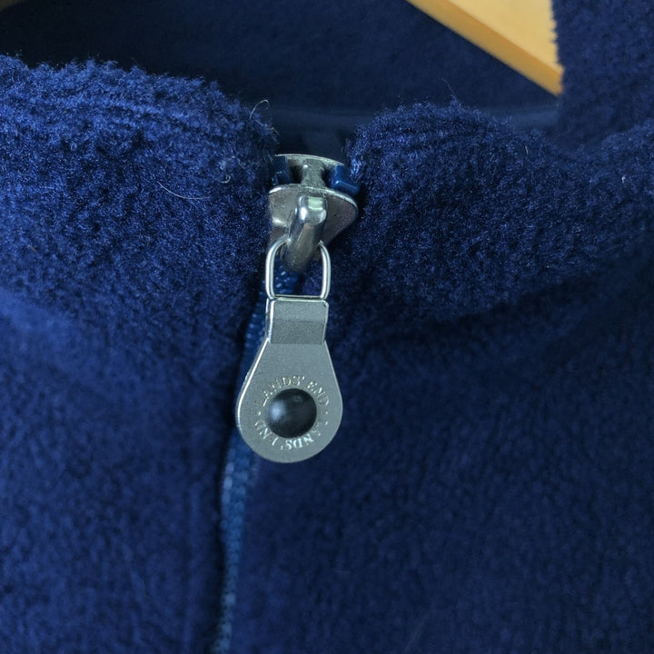 Vintage 80s-90'S Lands' End fleece jacket, made in the USA, size L, men's polyester navy blue type Vintage Second Hand