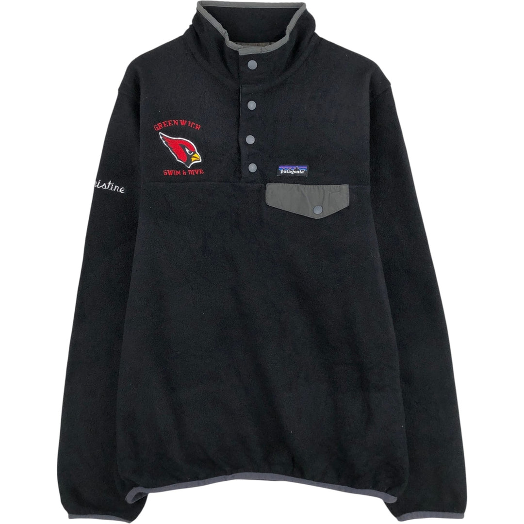 Patagonia Lightweight Synchilla Snap-T 25455FA16 Half-Snap Fleece Pullover (Women's Size M) polyester black type Vintage Second Hand