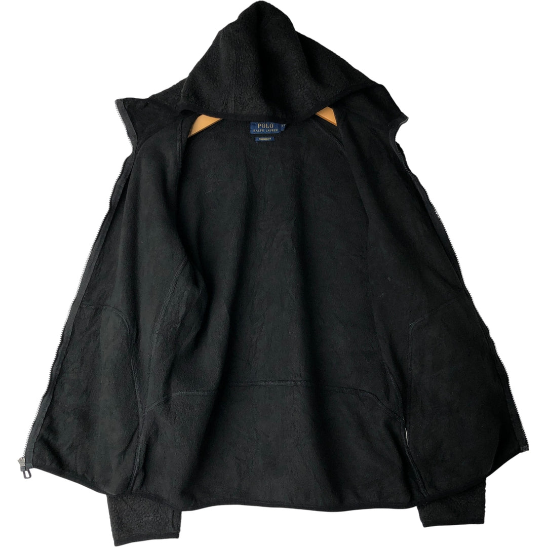 Ralph Lauren POLO RALPH LAUREN PERFORMANCE fleece full-zip hoodie, men's size M unclear black type Vintage Second Hand