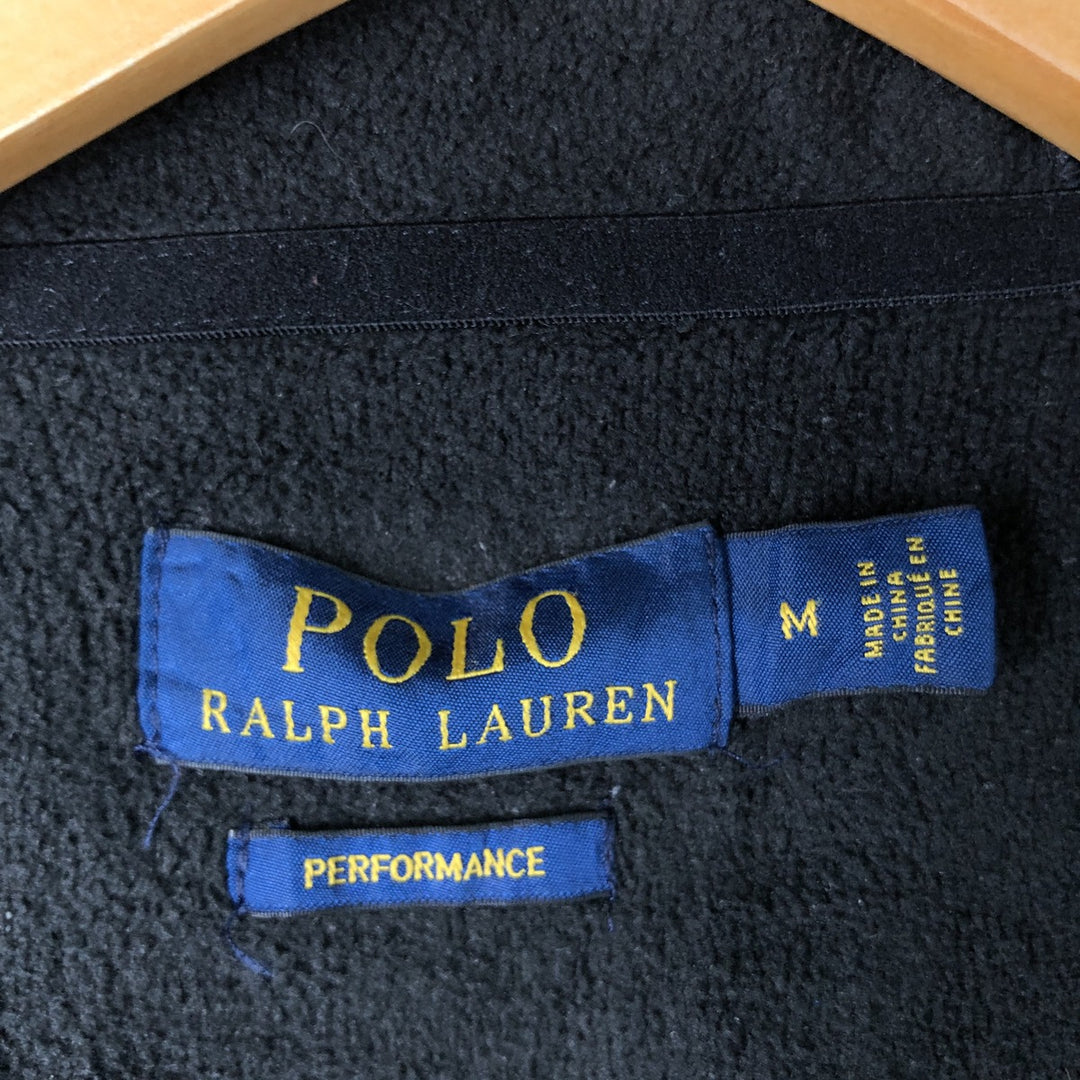 Ralph Lauren POLO RALPH LAUREN PERFORMANCE fleece full-zip hoodie, men's size M unclear black type Vintage Second Hand