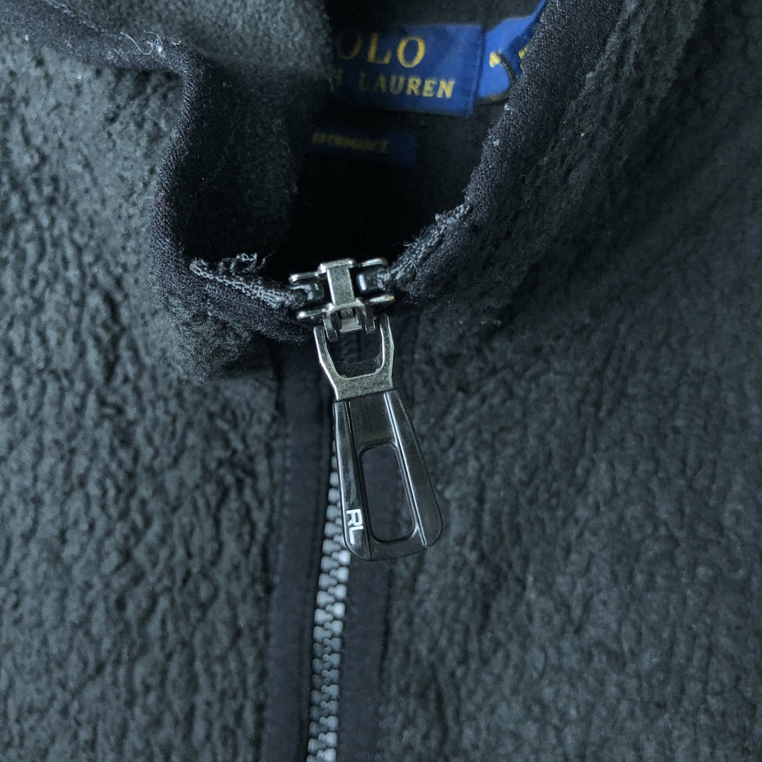 Ralph Lauren POLO RALPH LAUREN PERFORMANCE fleece full-zip hoodie, men's size M unclear black type Vintage Second Hand