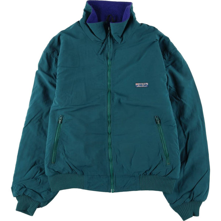 80s-90'S Eddie Bauer WINDfoil padded puffer jacket with black tag, made in USA, men's size M Nylon green type Vintage Second Hand