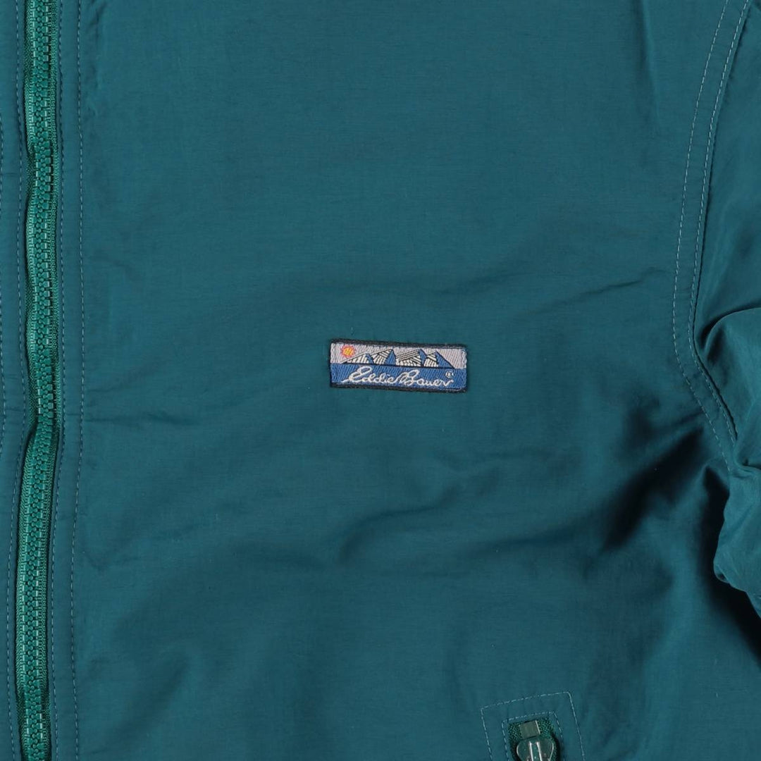 80s-90'S Eddie Bauer WINDfoil padded puffer jacket with black tag, made in USA, men's size M Nylon green type Vintage Second Hand