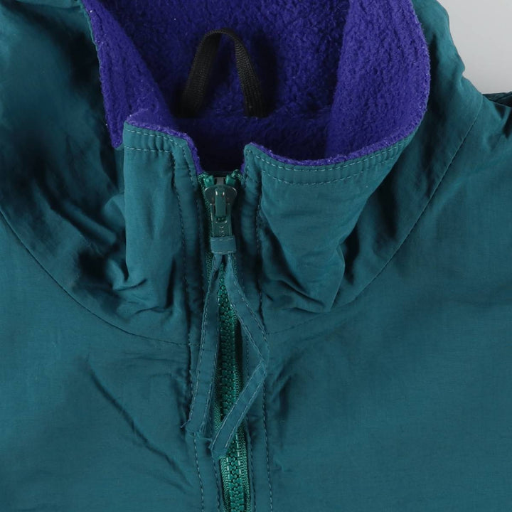 80s-90'S Eddie Bauer WINDfoil padded puffer jacket with black tag, made in USA, men's size M Nylon green type Vintage Second Hand
