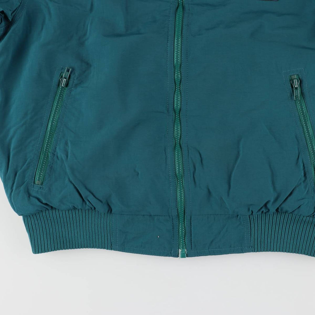 80s-90'S Eddie Bauer WINDfoil padded puffer jacket with black tag, made in USA, men's size M Nylon green type Vintage Second Hand