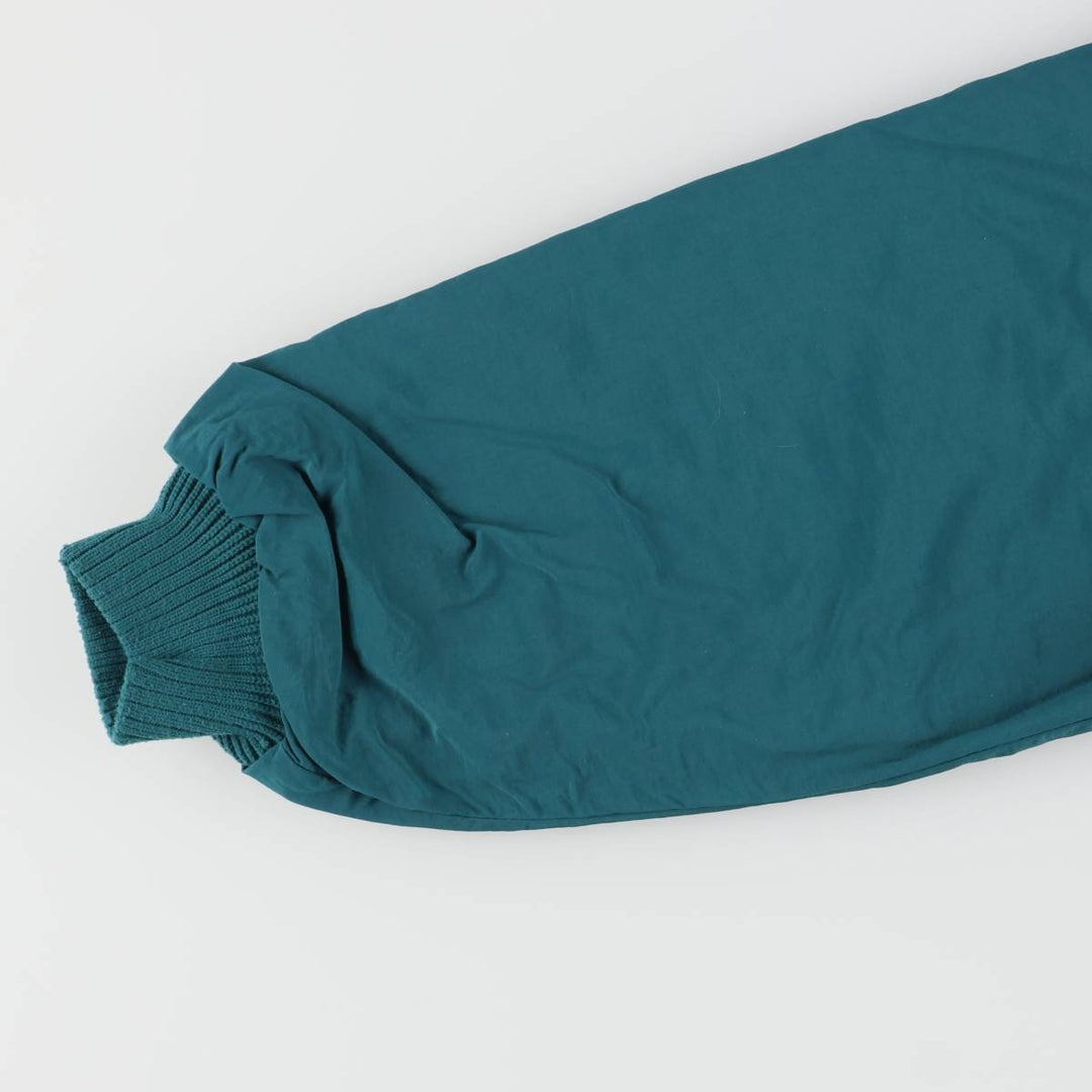 80s-90'S Eddie Bauer WINDfoil padded puffer jacket with black tag, made in USA, men's size M Nylon green type Vintage Second Hand