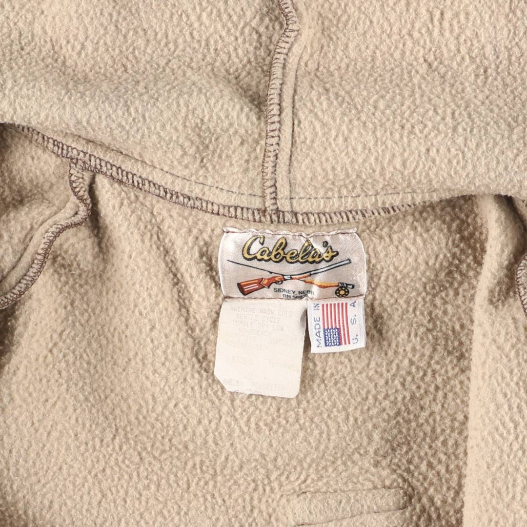 Vintage 70s-80'S Cabela's Realtree Camo Fleece Full-Zip Hoodie, Made in USA, Men's Size L polyester brown type Vintage Second Hand